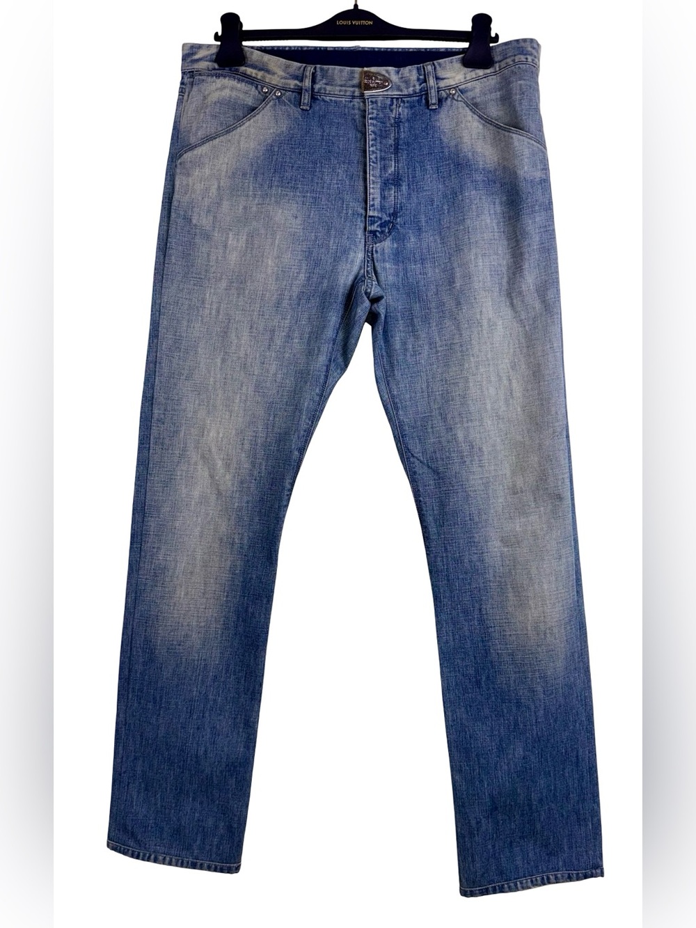 LOUIS VUITTON STRAIGHT LEG JEANS IN FADED BLUE DENIM
